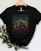 Monster Truck for Toddlers, Kids Monster Truck Vintage Retro T-Shirt Unisex Standard T-Shirt black s